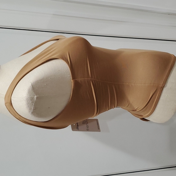 Shinestar Deep V-Neck Mocha Bodysuit Size Small - Picture 5 of 11